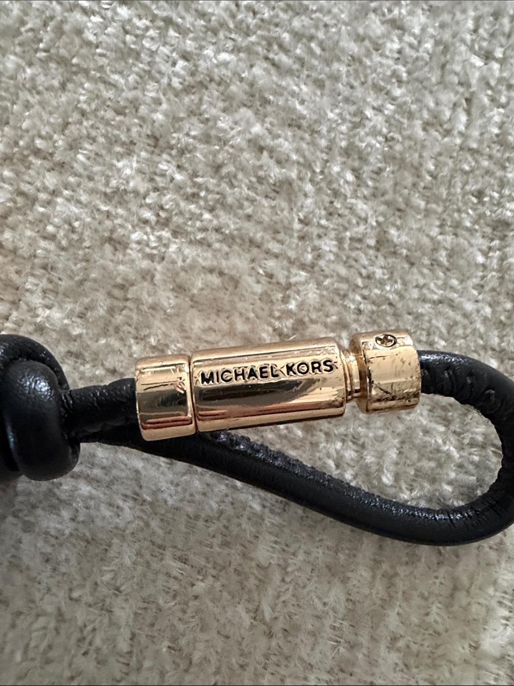 Michael Kors Gold and Black MK Pop Leather Charm - Picture 4 of 7